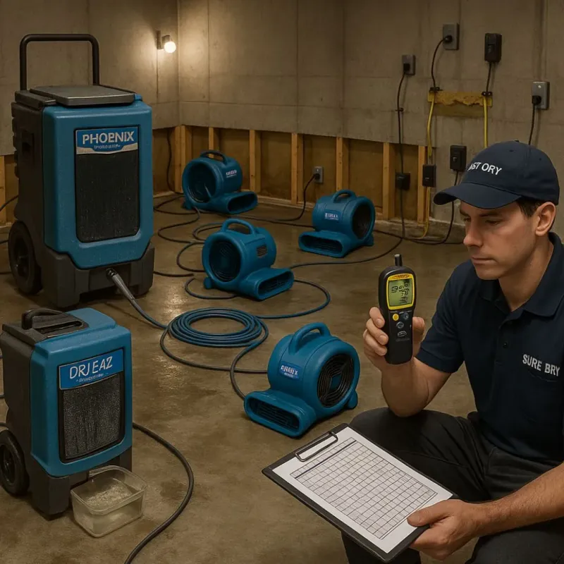 Structural Drying and Dehumidification process in Peach County, GA
